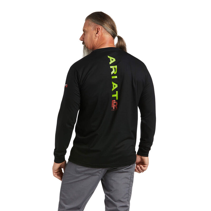 Ariat T-Shirts Herren - Fr Stretch Logo Schwarz ( HKLVD-6375 )